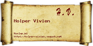 Holper Vivien névjegykártya
